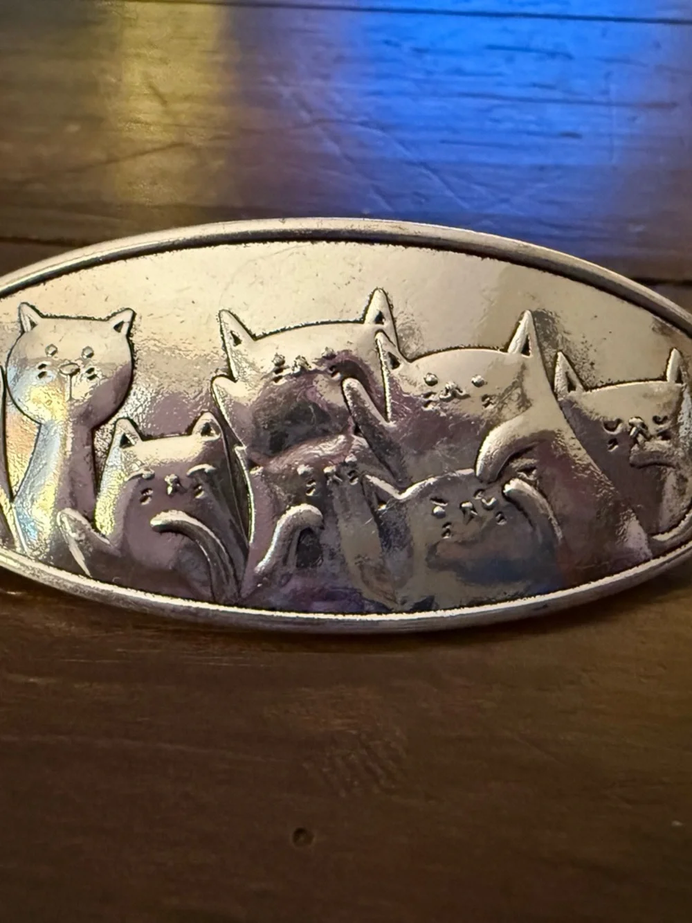 Cute Silver Cats Hair Barrette